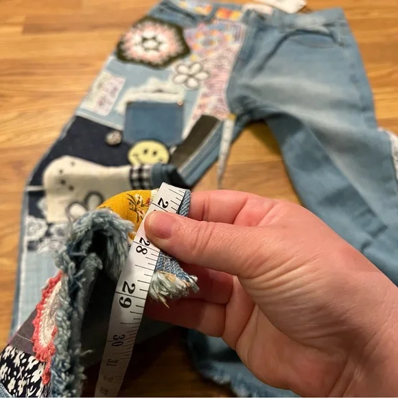 NWT Urban Outfitters BDG High Waist Patchwork Hippie Boho Floral crocheted jeans - Picture 14 of 14